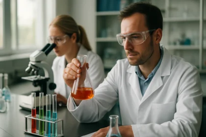 Kémiai laboratóriumi kísérlet hidroxivegyületekkel