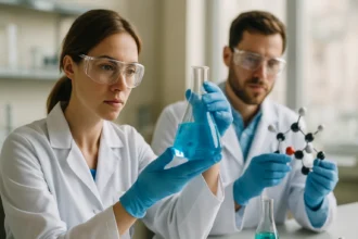 Kémiai kísérlet higroszkópos anyagokkal laboratóriumban