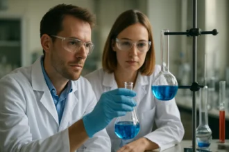 Kémiai reakciók elemzése laboratóriumban, HOMO és LUMO határpályák tanulmányozásával.