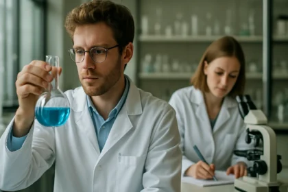 Kutatók laboratóriumi munka során kálium-propionátról