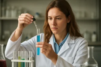 Kémikus laborban kén-hidrogén vizsgálata