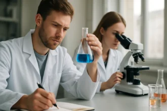 Kétértékű alkoholok kémiai elemzés laboratóriumban.