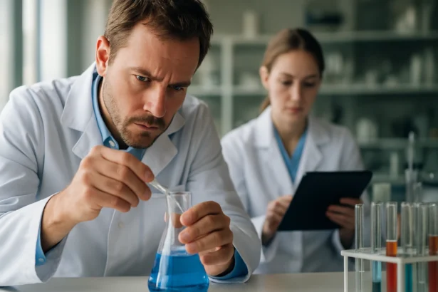 Kémiai laboratóriumi kísérlet, amelyen ketonokkal foglalkoznak.