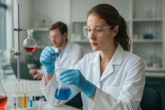 Kémiai laboratóriumi kísérlet klórbenzol vizsgálatához