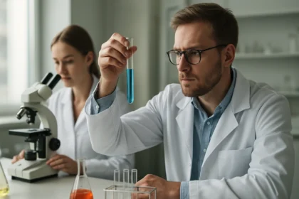 Kémikusok laboratóriumban LIAH2 vizsgálata