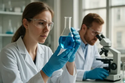 Laboratóriumi kísérlet laurinsav vizsgálat során.