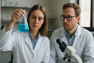 Két laboratóriumi tudós hexahidrátekről beszél