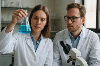 Két laboratóriumi tudós hexahidrátekről beszél
