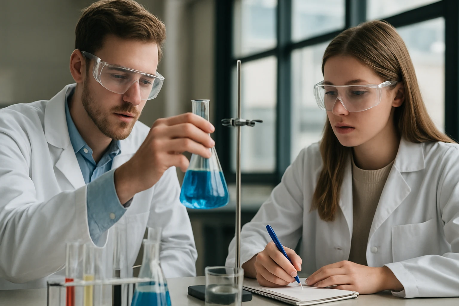 Ki volt Louis-Camille Maillard, és miért lényeges a róla elnevezett reakció? Két kémikus laboratóriumban kémiai kísérletet végez.
