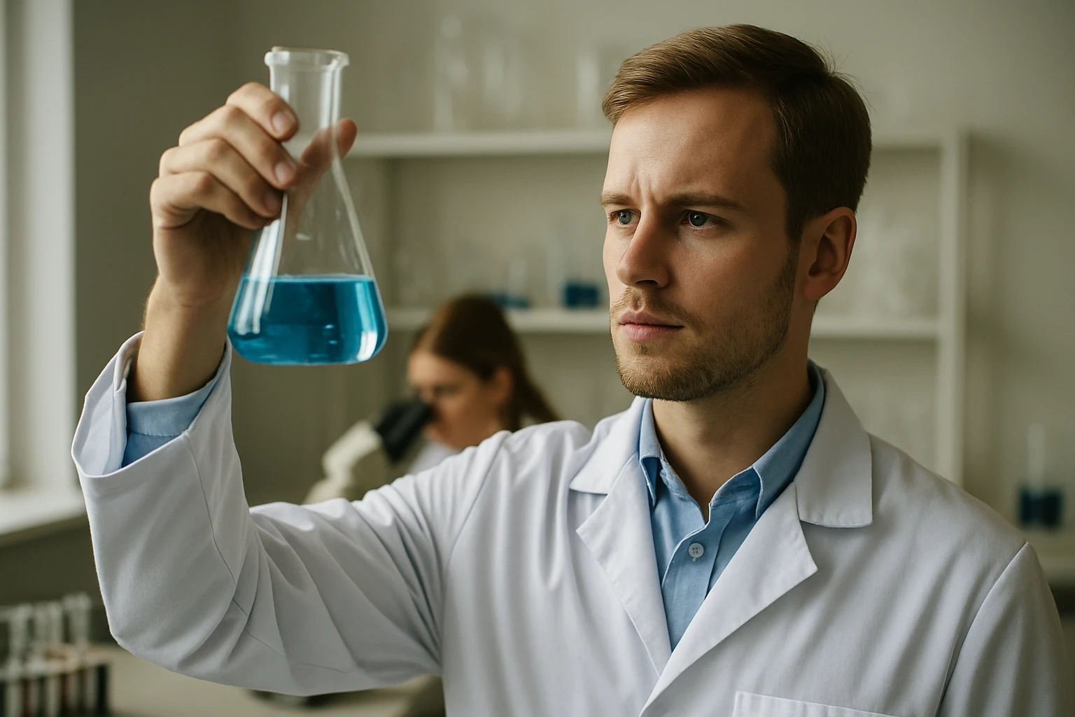 Laboratóriumi kísérlet pH érték mérésével színes oldatban