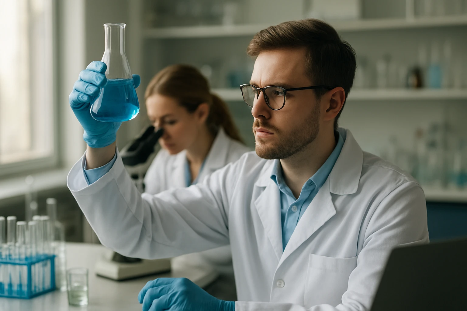 Kémiai mérés a laboratóriumban, pH érték meghatározása