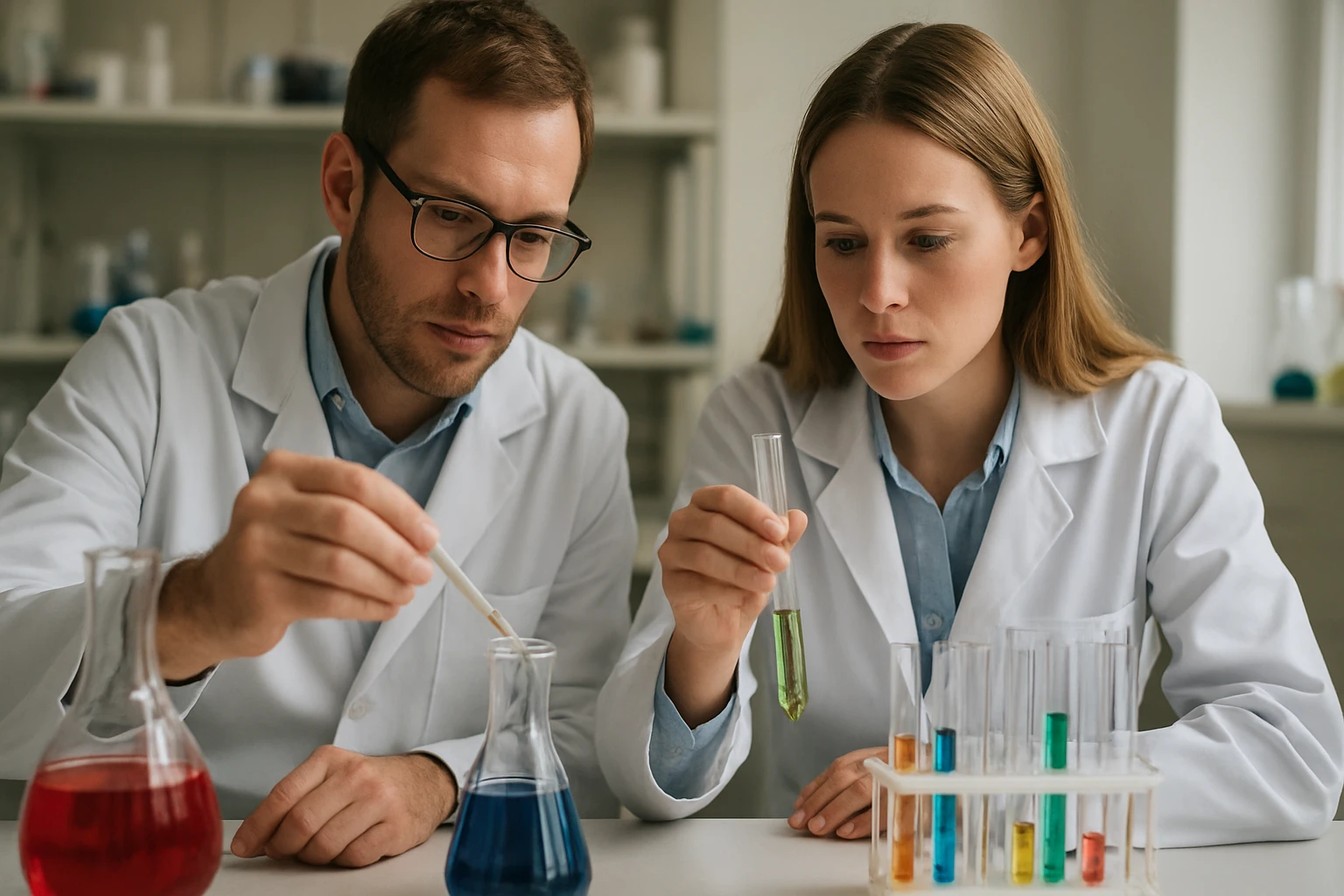 Laboratóriumi kísérlet amfipatikus molekulákkal készülő micellák vizsgálatával.