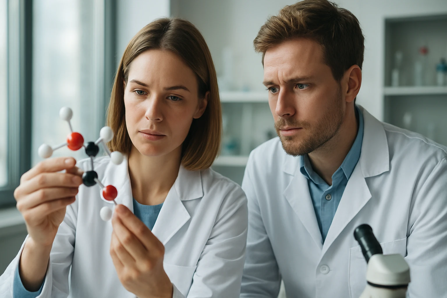 Nátrium-jodid: Képlet, jellemzők és orvosi felhasználás Két kutató nátrium-jodid molekulát vizsgál