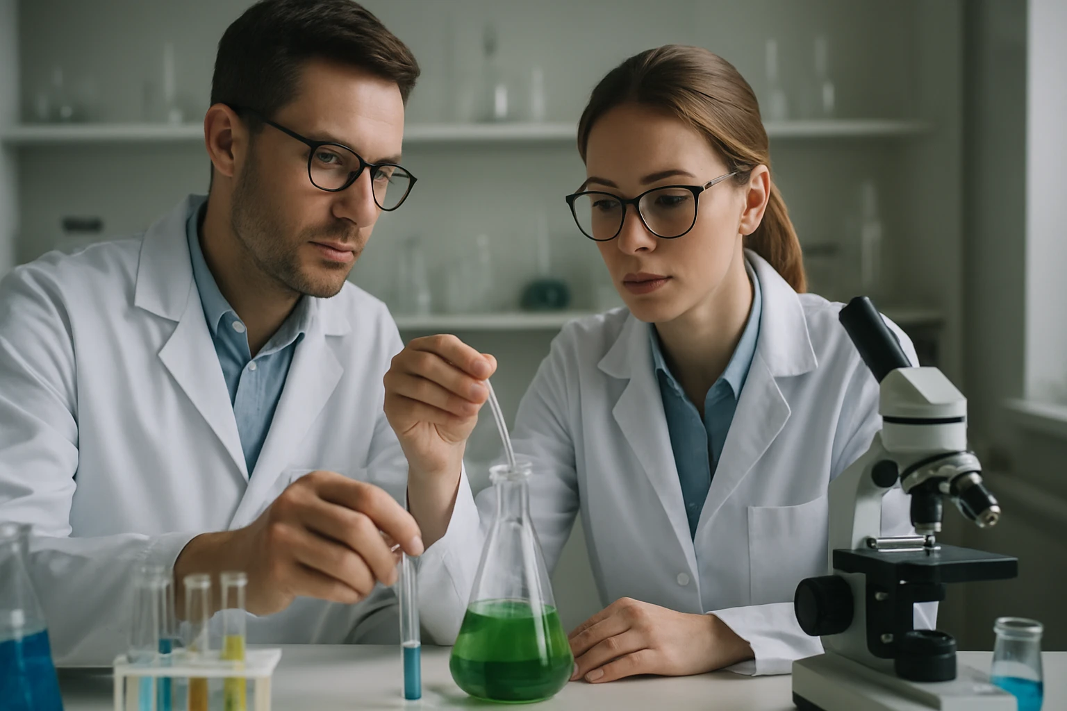A nátronsalétrom: megjelenése, jellemzői és alkalmazásai Két tudós kémiai kísérletet végez egy laboratóriumban.