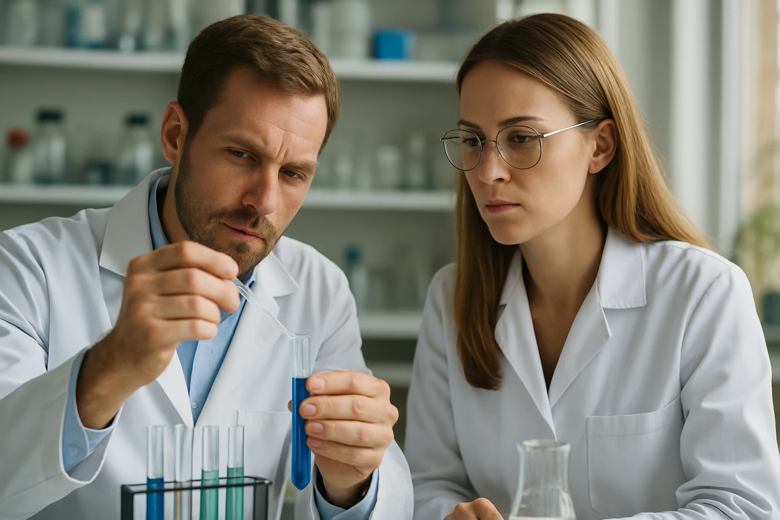 Kémiai kísérlet során nitrogén-pentoxid vizsgálata laboratóriumban