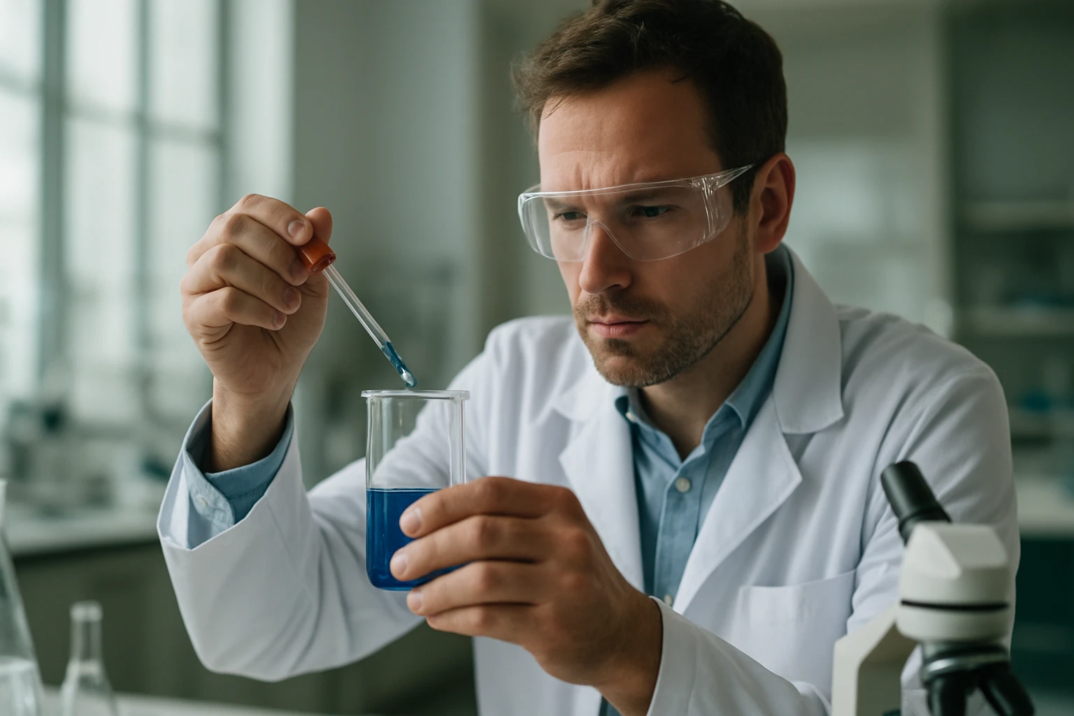 Az oktadekénsav képlete, jellemzői és biológiai szerepe Kémikus kísérletet végez az oktadekénsav diasztereoisomer bitchitásával.