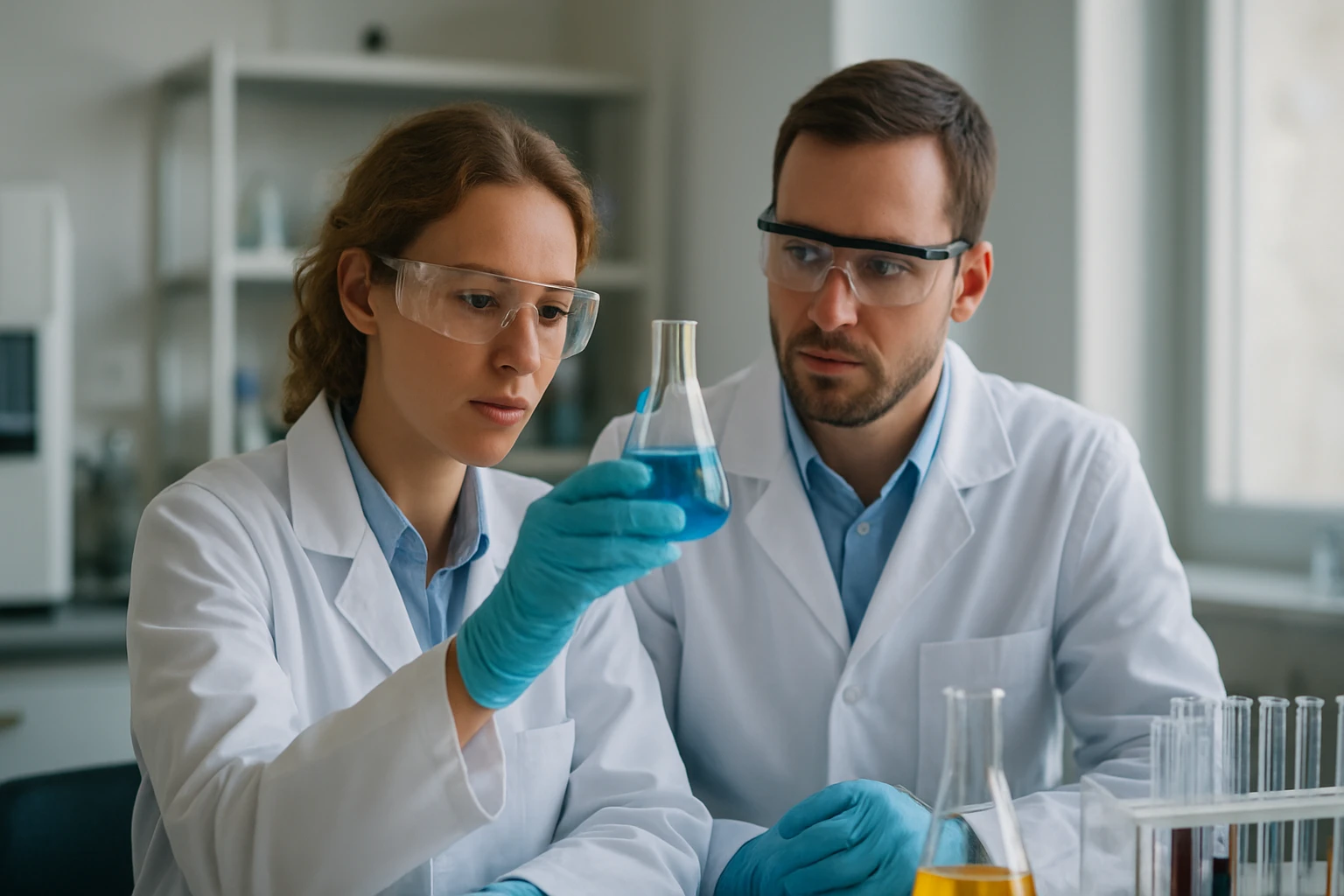 Az ólomsavas só jelentése, fogalmai és kémiai tulajdonságai Két tudós ólomsavas sóval kapcsolatos kísérletet végez a laboratóriumban.