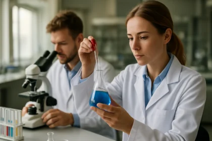 Kémiai kísérlet laboratóriumban, EELS módszer használata