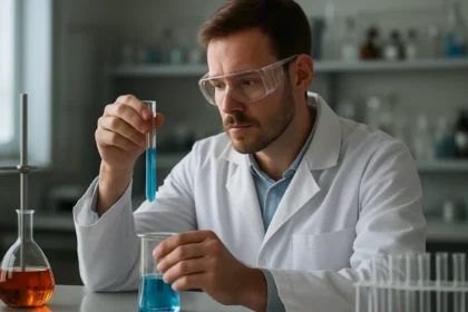 Kémiai kísérlet izobutánnal laboratóriumban