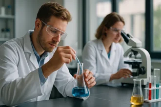 Laboratóriumi kísérlet szelénsav állományelemzéssel