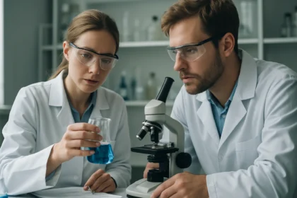 Két kutató szilánokkal kapcsolatos kísérletet végez