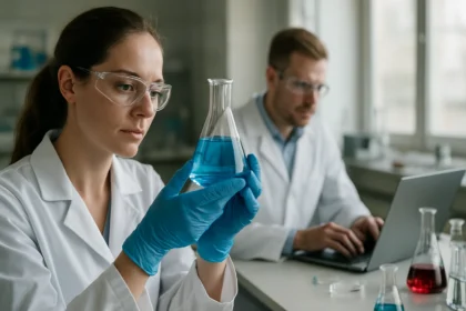 Kémiai kísérlet szolvatáció mechanizmusával foglalkozó laborban