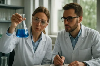 Laboratóriumi kísérlet két tudóssal a Szent Anna képlet tanulmányozása közben