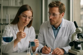 Kémiai kísérlet két kutató által módosított keményítők vizsgálatára