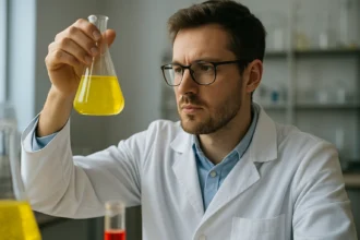 Laboratóriumi kísérlet tartrazin színezékkel