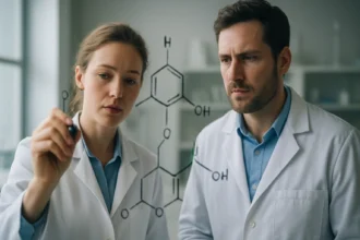 Két kémikus telítetlen vegyületek szerkezetét elemzi