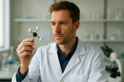 Kémikus a tellur-hidrid molekuláját vizsgálja laboratóriumban.