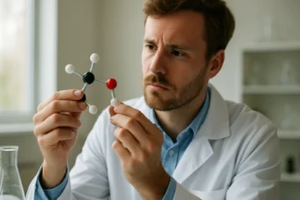 Tercier-butil funkciós csoportot vizsgáló kémikus laboratóriumban