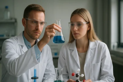 Kutatók nátrium-alumínium piroxénnel kapcsolatos kísérletet végeznek.