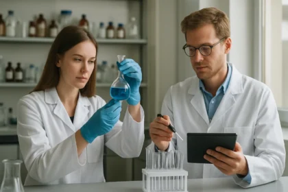 Labortechnikusok metaldehid kutatása kémiai elemzés közben