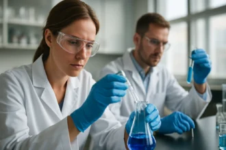 Laboratóriumi kísérlet nátrium-dihidrogén-citráttal