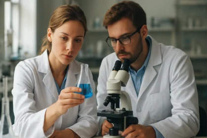 Kémiakísérlet laboratóriumban, nátrium-kálium-L-tartarát elemzése