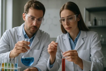 Kémiai kísérlet nátrium-maláttal laboratóriumban