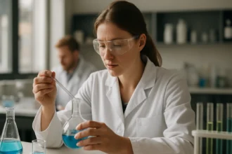 Kémiai laboratóriumi kutatás neptónium alkalmazásokkal.