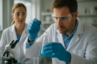 Kémiai kísérlet során ón(II)-klorid alkalmazása laboratóriumban