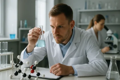 Kémikus laboratóriumban, pentán izomerek kutatása közben.