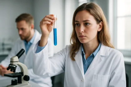 Laboratóriumi kutatás során metil-fluoridot tartalmazó kémcső