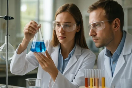 Kémiai kísérlet polietilén és műanyagok vizsgálatára laboratóriumban