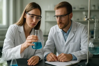 Két tudós laboratóriumban, Ponceau 4R színezék vizsgálata