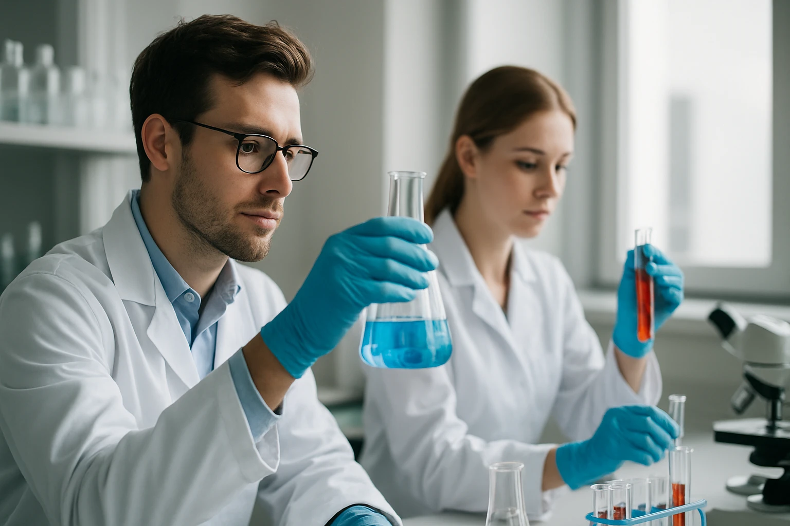 A platina: tulajdonságai, ára és felhasználási területei Két tudós laboratóriumban kémiai kísérleteket végez