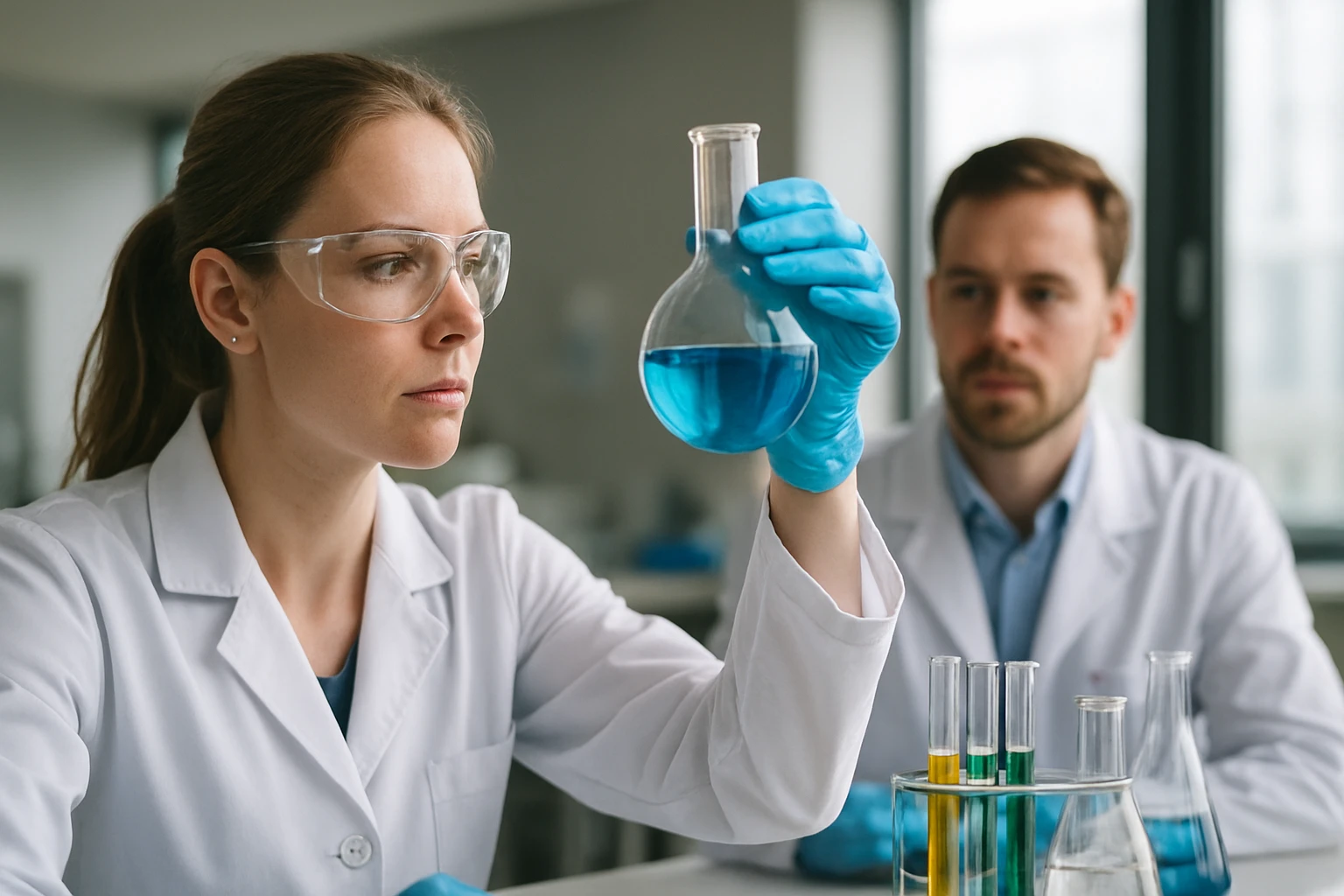 Laboratóriumi kísérlet során polibutadién vizsgálata.