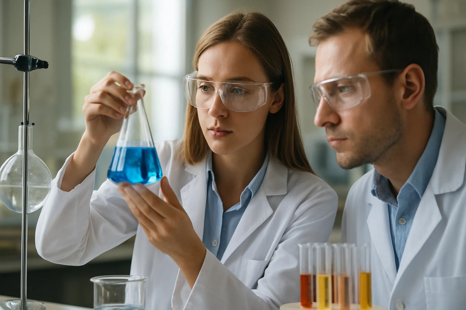 Kémiai kísérlet polietilén és műanyagok vizsgálatára laboratóriumban