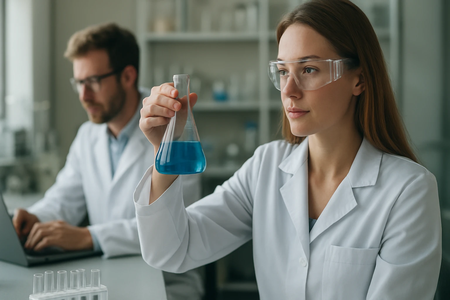 Kémiai kísérlet laboratóriumban, polip-fenilén-benzobiszoxazol vizsgálata