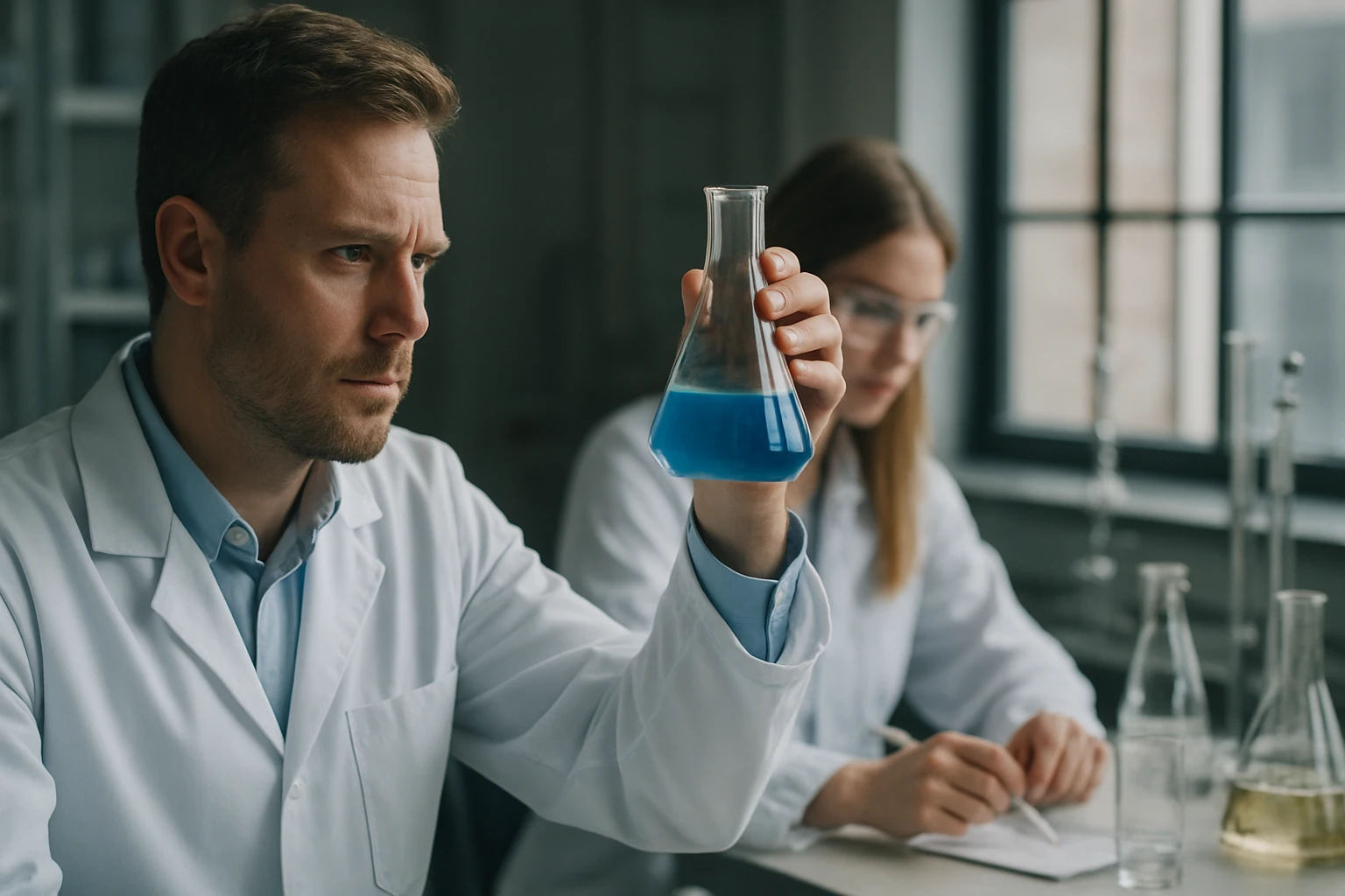 Kémiai kísérlet során propándisav vizsgálata laboratóriumban