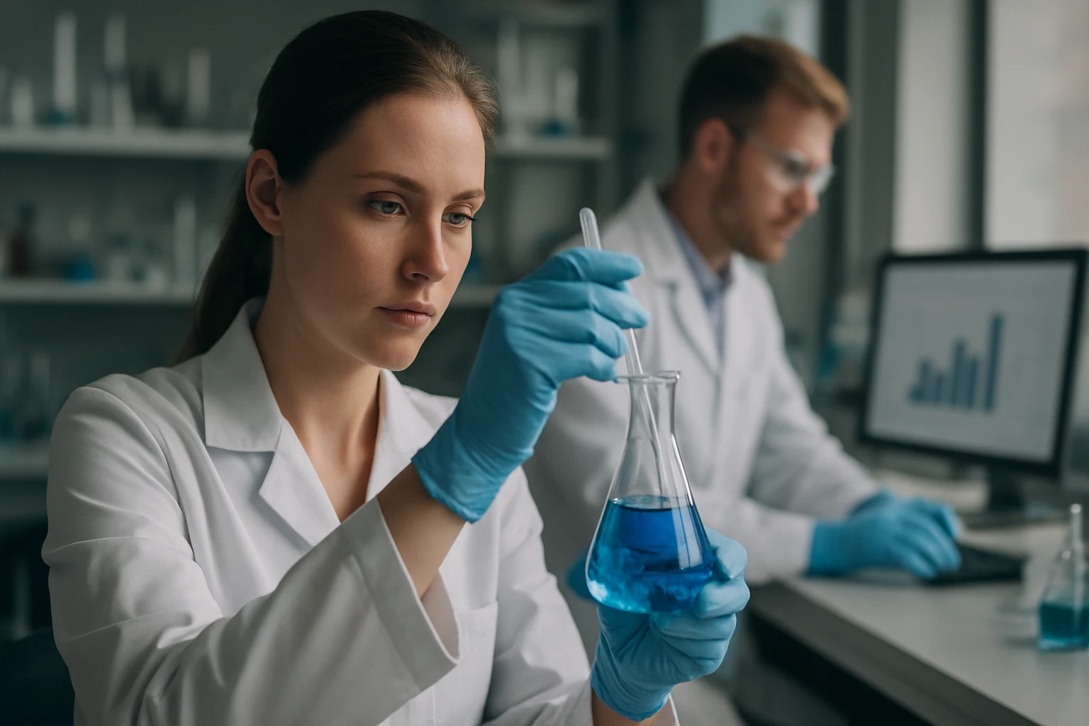 Kémikus ruténium-tetroxiddal végző laboratóriumi kísérletek során