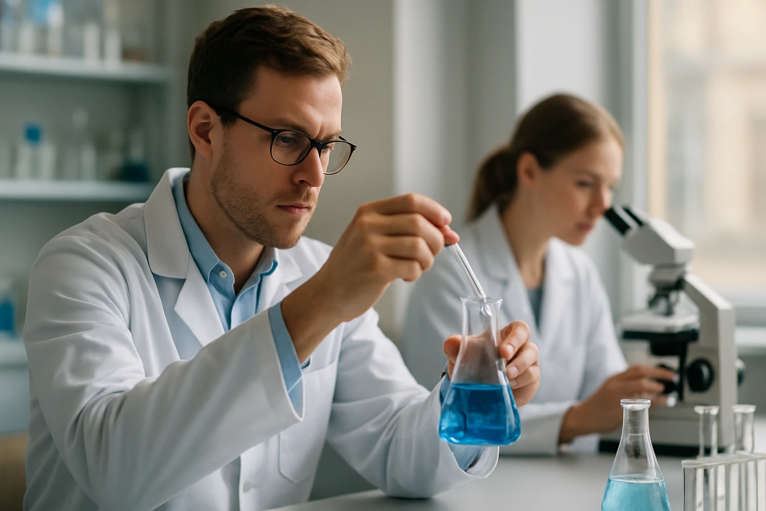 Laboratóriumi kísérletek per savakkal és oxidáló szerek alkalmazásával.